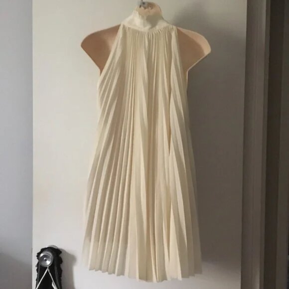 Aritzia Babaton 1-01 Guell High Neck Pleated Sleeveless Blouse Tunic Size Small - Picture 6 of 9
